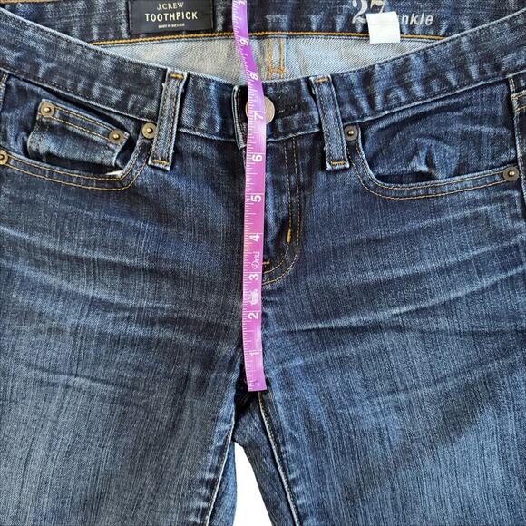 J. Crew Toothpick Jeans Women's Size 27 Blue Ankle skinny Mid rise 1133 - Picture 7 of 11